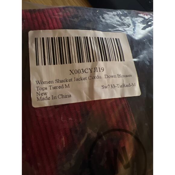 Woman’s Corduroy Tie Dye Button Down Shacket Jacket NWOT Size M - Picture 8 of 11